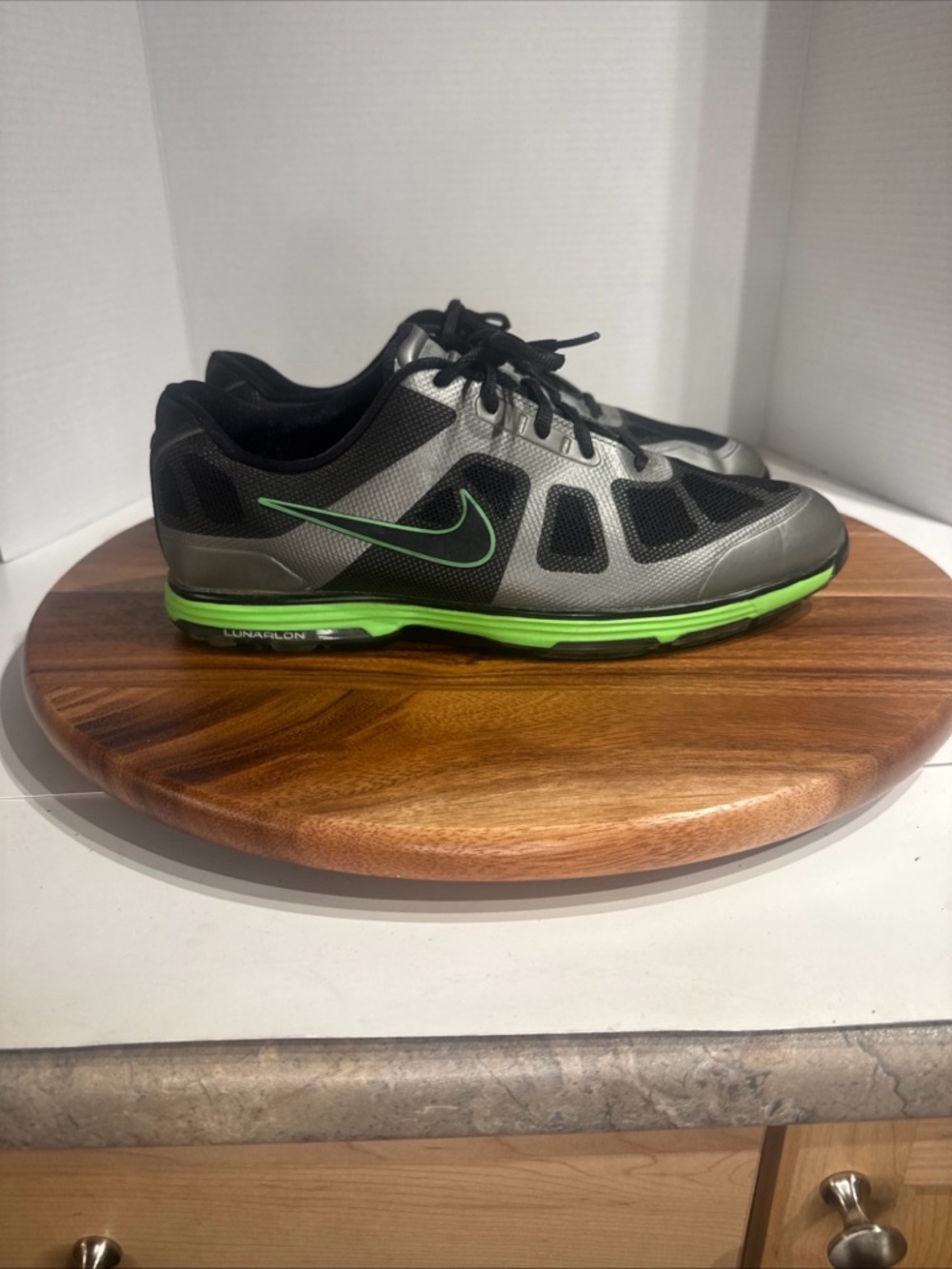 Nike Hyperfuse  Lunarlon Men Size 10W Gray Athletic Golf Sneakers Shoes Lace Up